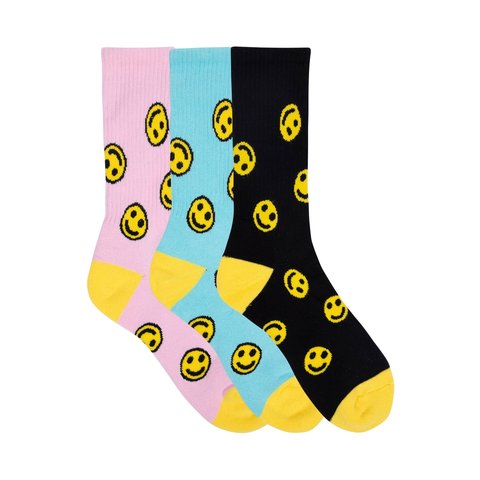 Golf Wang HAPPY LOGO SOCK 3PK - $35.00