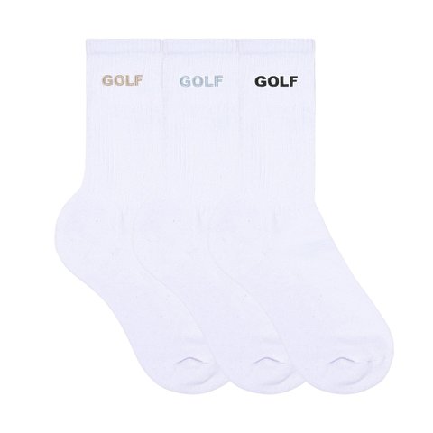 Golf Wang 3PK WHITE LOGO SOCKS by GOLF WANG - $35.00