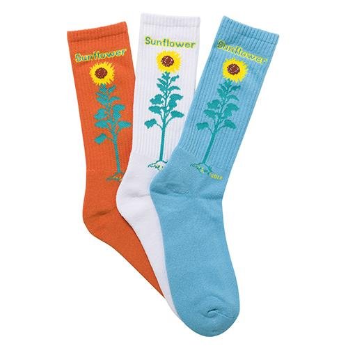 SUNFLOWER SOCKS ORANGE/WHITE/PACIFIC BLUE (3/PK)
