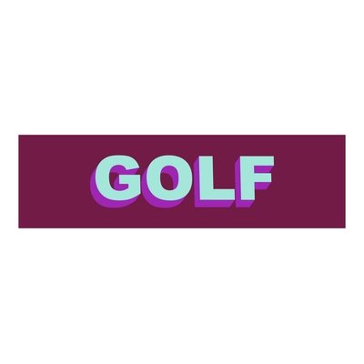 3D GOLF BOX STICKER 8.5" X 2.25"