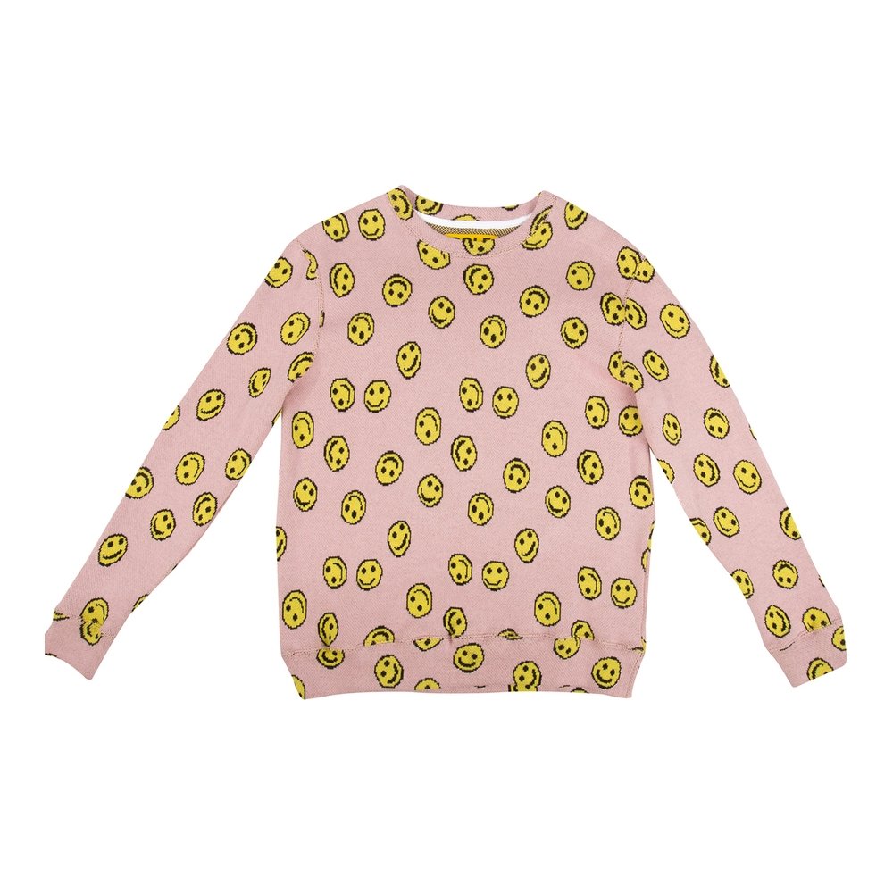 ALLOVER HAPPY FACE SWEATER