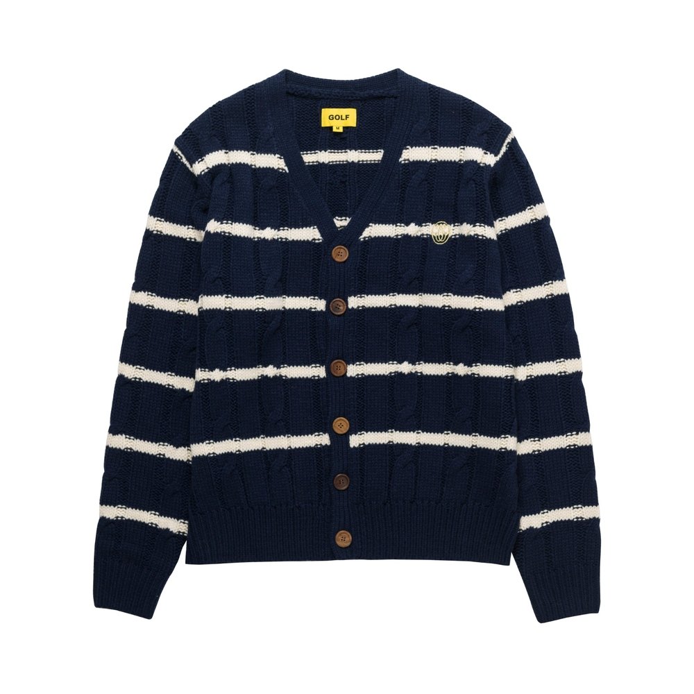 GRAND LOGO STRIPED CARDIGAN