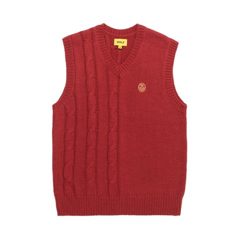 Golf Wang GRAND LOGO SPLIT CABLE VEST - $100.00