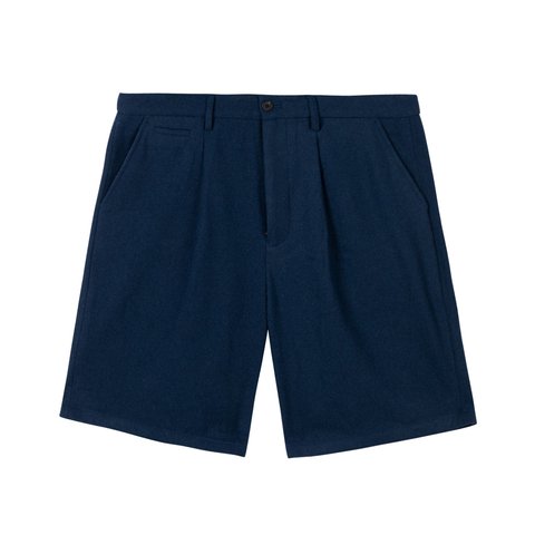 GRAND LOGO WOOL PLEATED SHORT