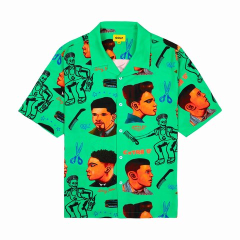 Golf Wang BARBERSHOP RAYON BUTTON UP - Colorway