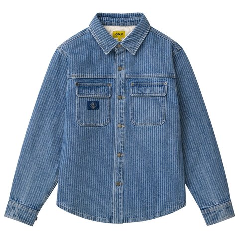 Golf Wang STRIPED DENIM OVERSHIRT by GOLF WANG - $120.00