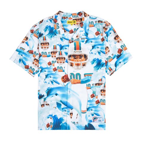 Golf Wang DOLPHINS MASCOT RAYON BUTTON UP - Colorway