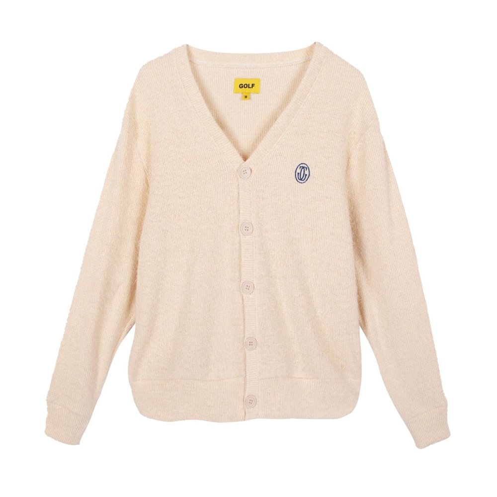 GRAND LOGO HAIRY KNIT CARDIGAN