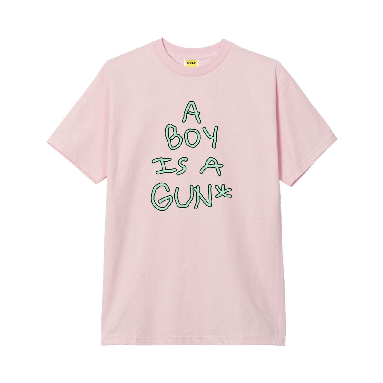 A BOY IS A GUN TEE LIGHT PINK