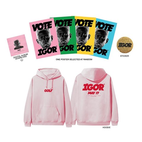 Golf Wang GOLF IGOR LIGHT PINK HOODIE PACK + DIGITAL ALBUM DOWNLOAD