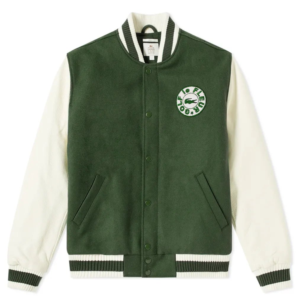 LACOSTE X GOLF le FLEUR* TWO TONE VARSITY JACKET