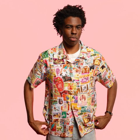 Golf Wang STAMPS RAYON BUTTON UP - Colorway