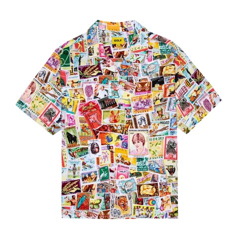 Golf Wang STAMPS RAYON BUTTON UP - $140.00