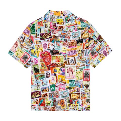 Golf Wang STAMPS RAYON BUTTON UP - Colorway