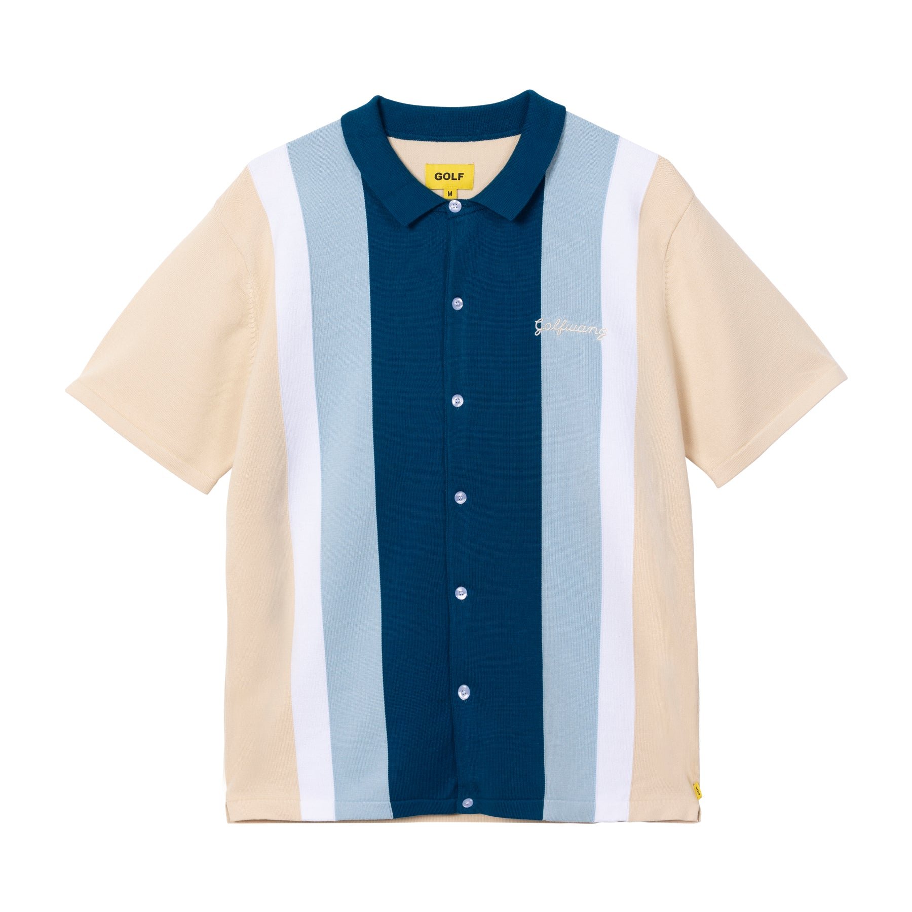 KNIT SHORT SLEEVE BUTTON UP