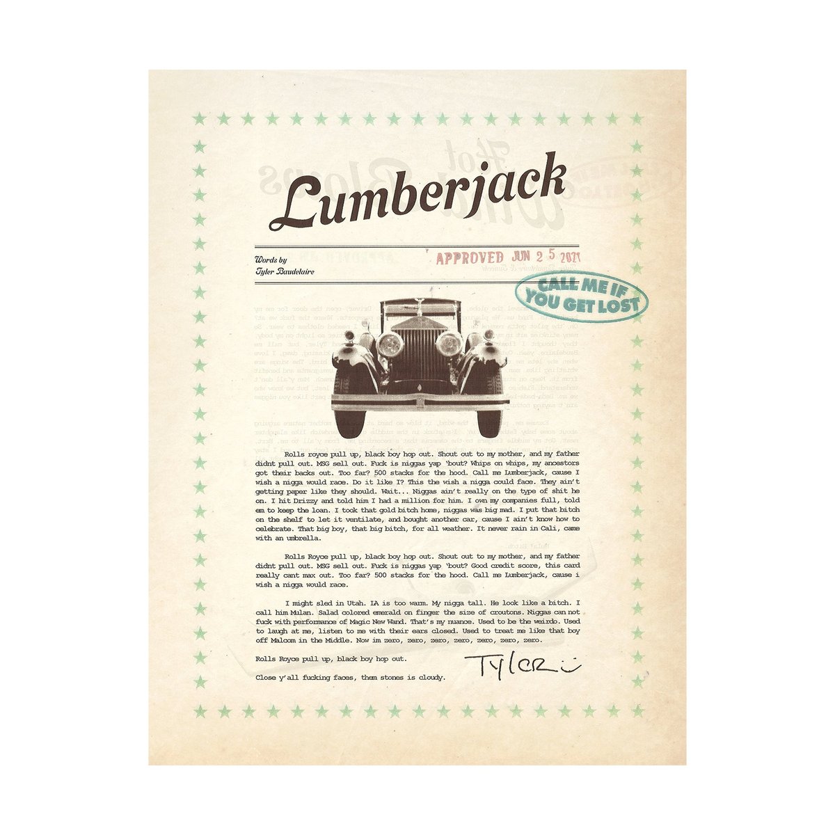 Golf Wang LUMBERJACK POSTER (Winter)