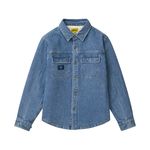 STRIPED DENIM OVERSHIRT by GOLF WANG
